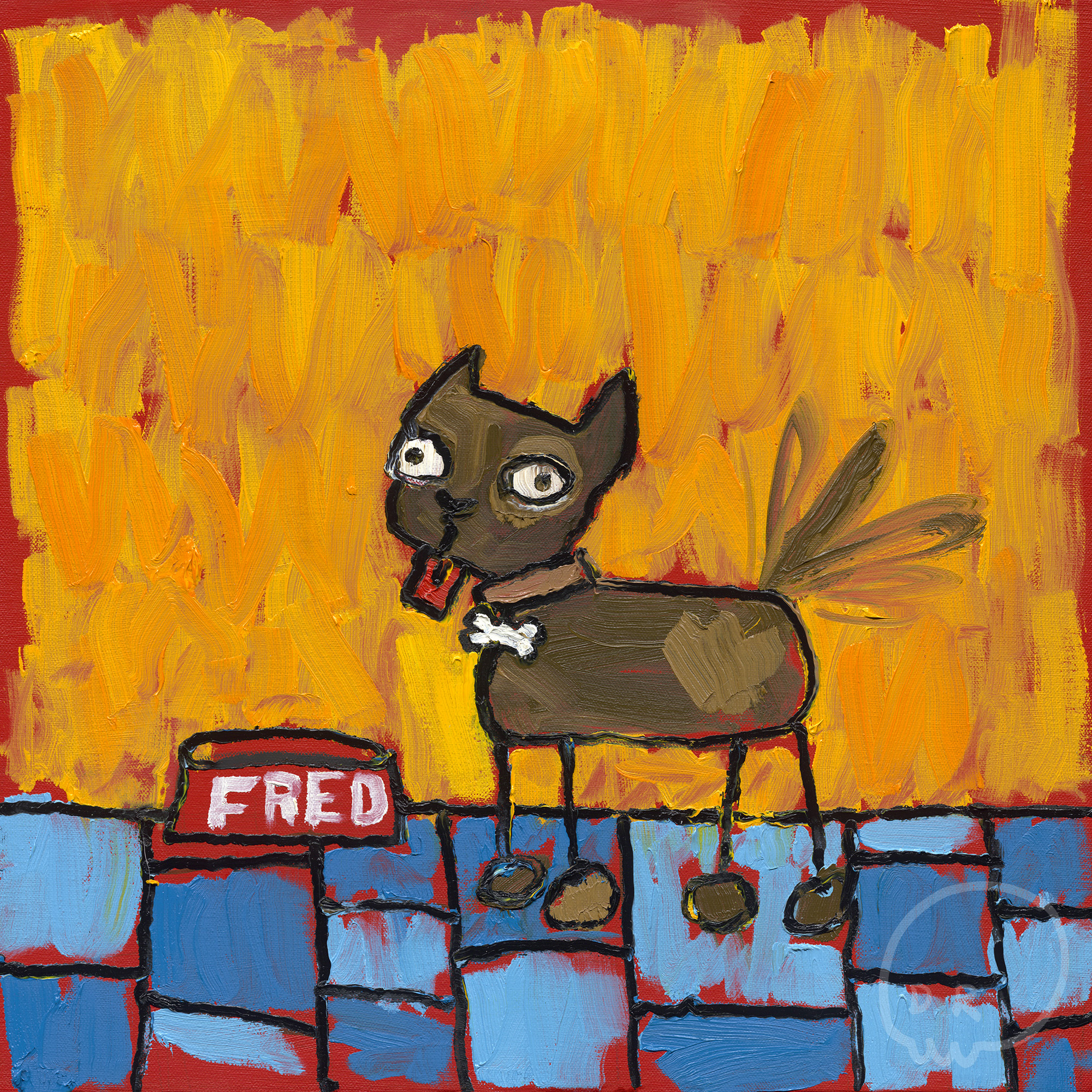 A Dog Named Fred - Original Oil Painting