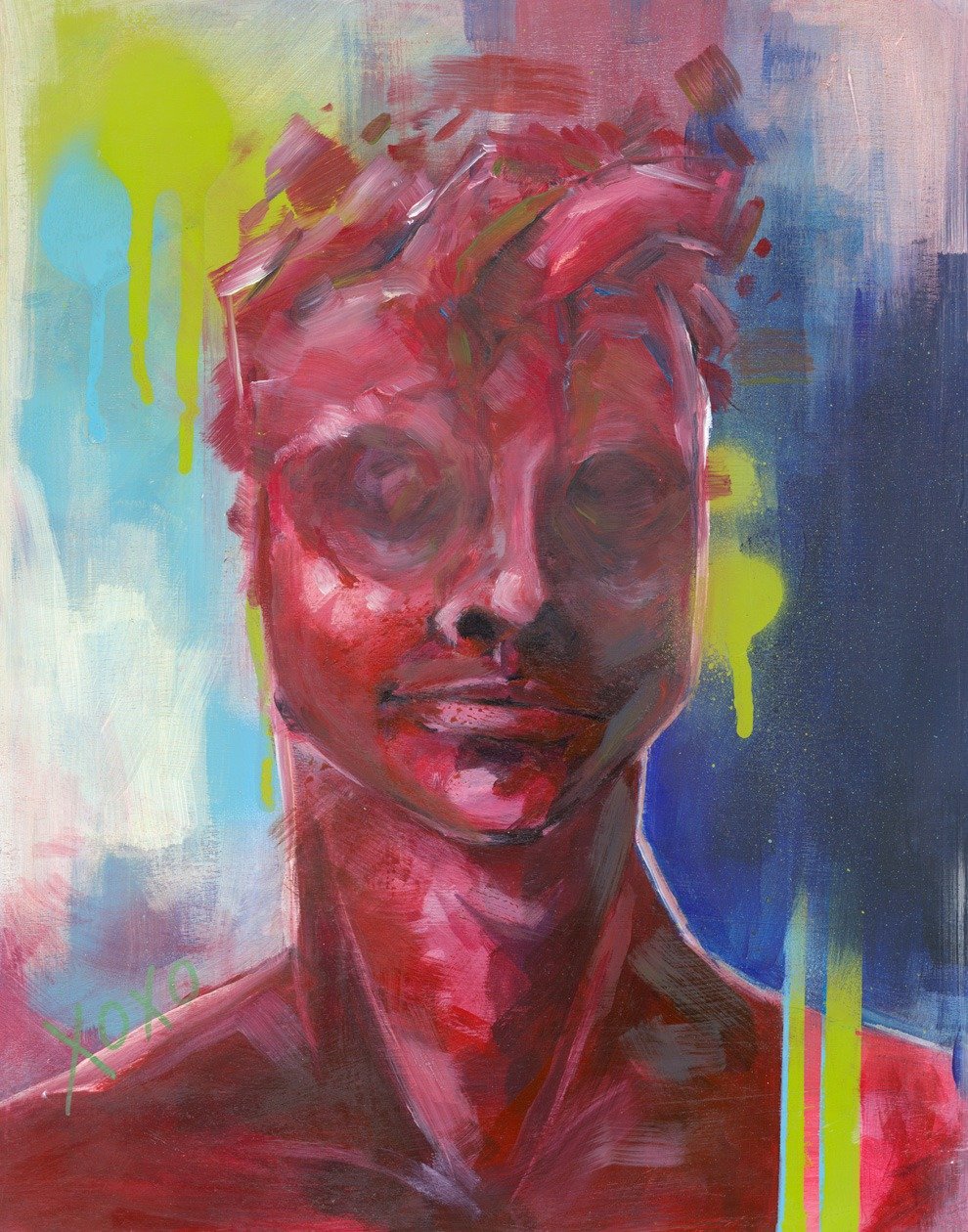 Scan of the original mixed media painting "Excitement Unknown"