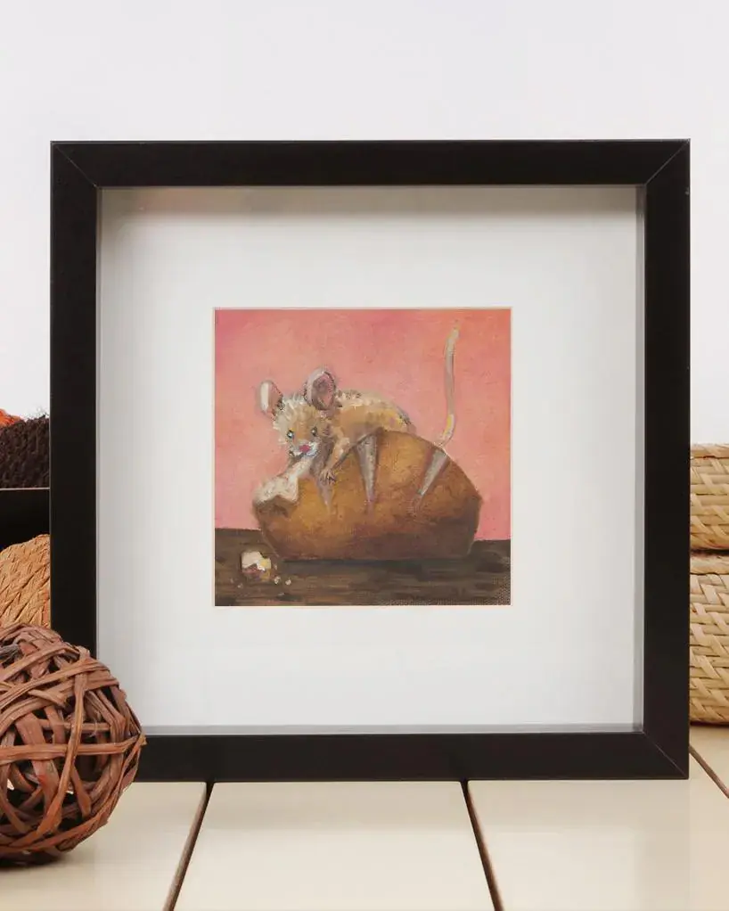 Original Oil Painting "Little Thief" on display
